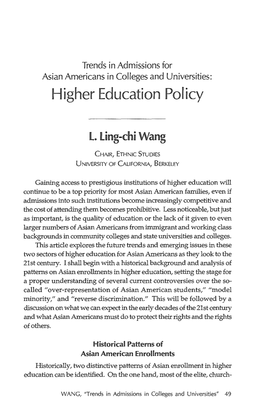 Higher Education Policy