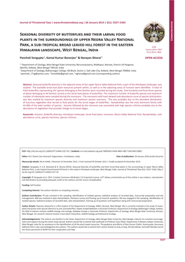 Seasonal Diversity of Butterflies and Their Larval Food Plants in the Surroundings of Upper Neora Valley National Communication