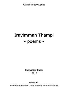 Irayimman Thampi - Poems