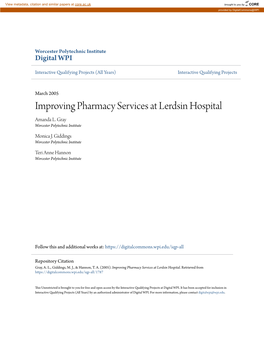 Improving Pharmacy Services at Lerdsin Hospital Amanda L