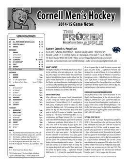 Game 9: Cornell Vs. Penn State Schedule & Results