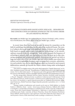 8 Krzysztof Kwiatkowski [236] and Architectural Reviews Which Is an Unevoidable from the Point of View of Re­ Search and Context Analysis