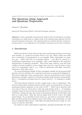 The Quantum Jump Approach and Quantum Trajectories, Springer