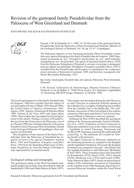 Revision of the Gastropod Family Pseudolividae from Thepaleocene