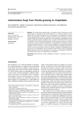 Lichenicolous Fungi from Florida Growing on Graphidales