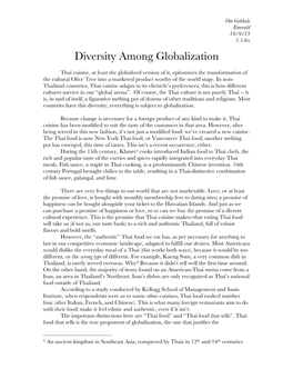 Diversity Among Globalization