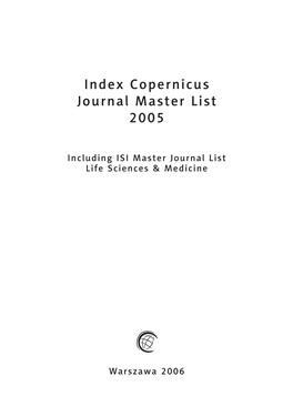 IC Journal Master List 2005