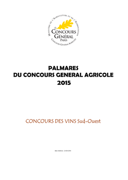 Palmarès Du Concours Général Agricole