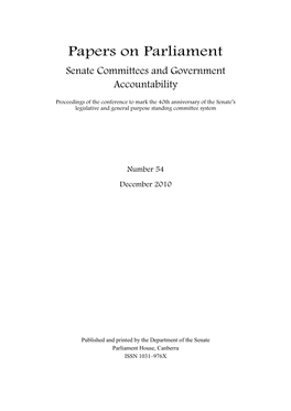 Papers on Parliament Senate Committees and Government Accountability