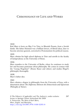 Chronology of Life and Works