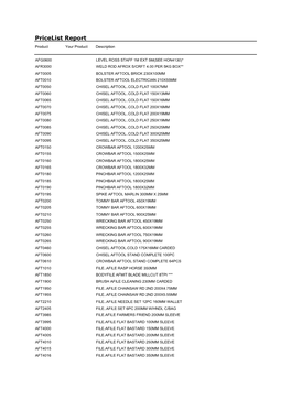 Pricelist Report