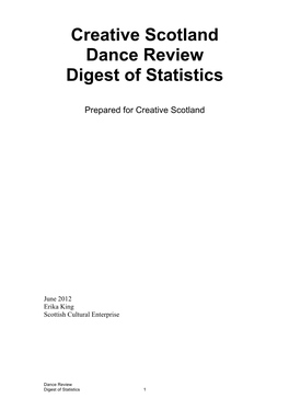 Creative Scotland Dance Review Digest of Statistics