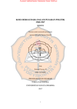 Koes Bersaudara Dalam Pusaran Politik 1960-1967 Skripsi