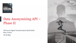 Data Anonymizing API – Phase II