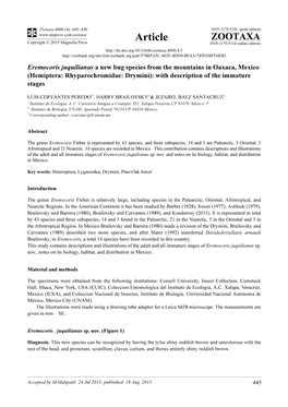 Hemiptera: Rhyparochromidae: Drymini): with Description of the Immature Stages