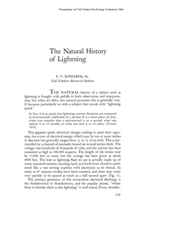 The Natural History of Lightning