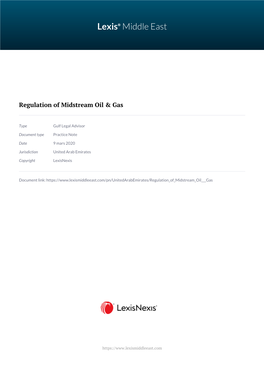 Regulation of Midstream Oil &