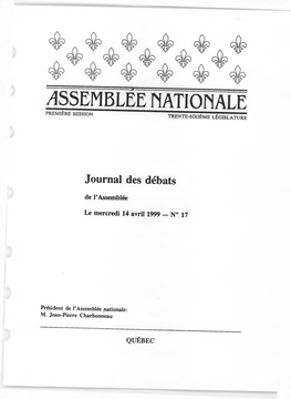 Assemblee Nationale Première Session Trente-Sixième Législature