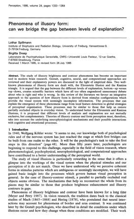 Phenomena of Illusory Form: Can We Bridge the Gap Between Levels of Explanation?