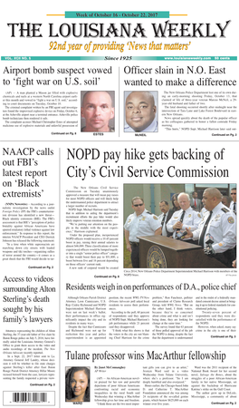 NOPD Pay Hike Gets Backing of City's Civil Service Commission