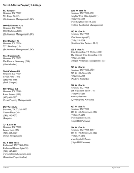 Street Address Property Listings