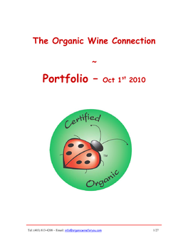 Organic Wine Portfolio