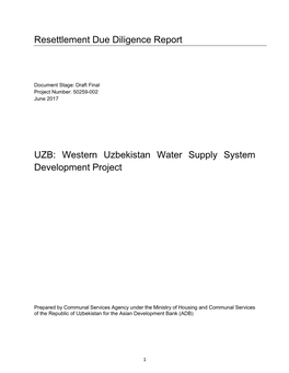 Western Uzbekistan Water Supply System Development Project