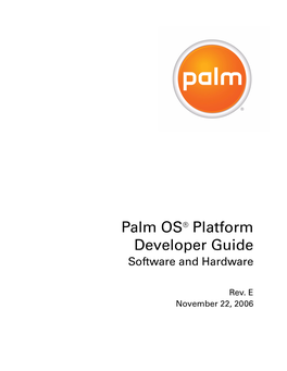 Palm OS Platform Developer Guide, Hardware and Software, Rev. D