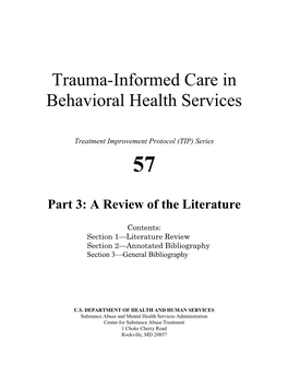 Trauma-Informed Care in Behavioral Health Services Part 3