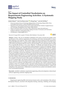 The Impact of Controlled Vocabularies on Requirements Engineering Activities: a Systematic Mapping Study