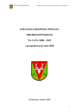 Strategia Rozwoju Powiatu Hrubieszowskiego Na Lata 2008-2015