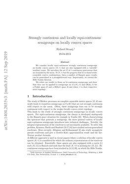 Strongly Continuous and Locally Equi-Continuous Semigroups On