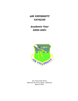 Air University Catalog, 2000–2001