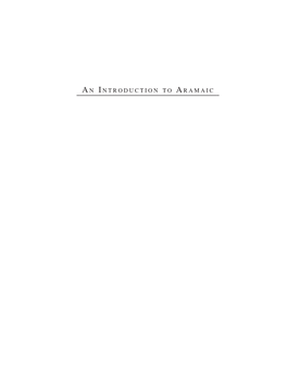 AN INTRODUCTION to ARAMAIC Corrected Second Edition by Frederick E