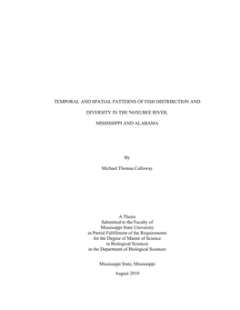 Temporal and Spatial Patterns of Fish Distribution And