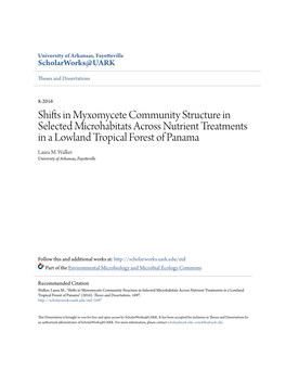 Shifts in Myxomycete Community Structure in Selected Microhabitats Across Nutrient Treatments in a Lowland Tropical Forest of Panama Laura M