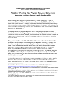 Weather Warning: How Physics, Data, and Computers Combine to Make Better Prediction Possible