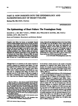 The Epidemiology of Heart Failure: the Framingham Study