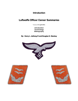 Luftwaffe Officer Career Summaries