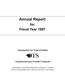 Annual Report for Fiscal Year 1997