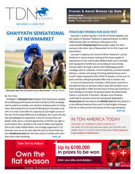 Ghaiyyath Sensational at Newmarket Cont