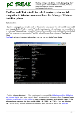 Conemu and Clink - Add Linux Shell Shortcuts, Tabs and Tab Completion to Windows Command Line - Far Manager Windows Text File Explorer