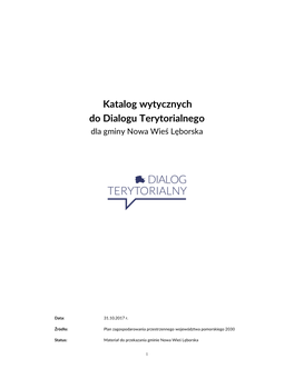 Katalog Wytycznych Do Dialogu Terytorialnego Dla Gminy Nowa Wieś Lęborska