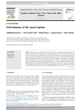 Schwannoma of the Nasal Septum