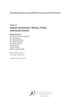 Islamic Economics: Theory, Policy and Social Justice