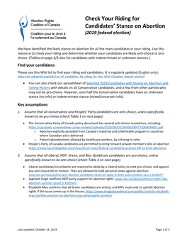 Check Your Riding for Candidates' Stance On