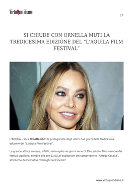 Si Chiude Con Ornella Muti La Tredicesima Edizione Del “