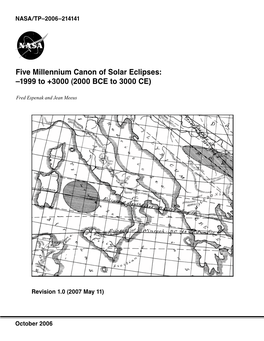 Five Millennium Canon of Solar Eclipses: –1999 to +3000 (2000 BCE to 3000 CE)