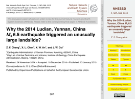 Why the 2014 Ludian, Yunnan, China Ms6.5 Earthquake Triggered