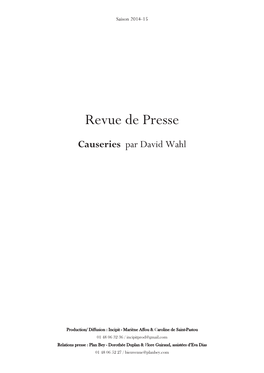 Revue De Presse